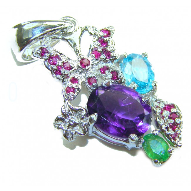 Mademoiselle - 12.5 carat natural Amethyst .925 Sterling Silver handcrafted Pendant