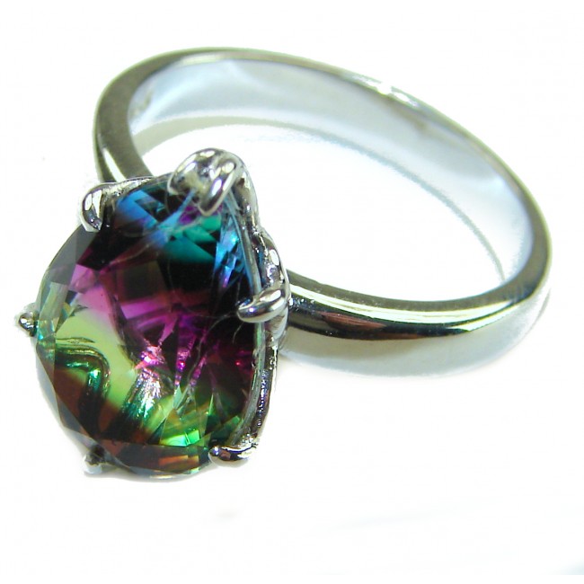 8.8 carat Brazilian Tourmaline .925 Sterling Silver Perfectly handcrafted Ring s. 8