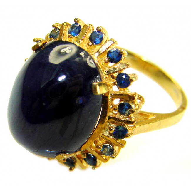 Authentic 14.5 carat Brazilain Kyanite 2.1 carat rare Grandidierite .925 Sterling Silver dipped in 22K Gold handcrafted Ring size 7 1/4