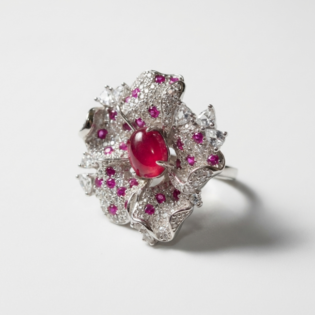 Real Beauty Natural 7.1 carat Ruby .925 Sterling Silver handmade Statement Ring size 8