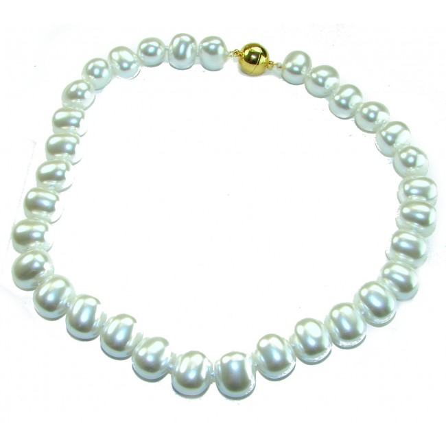 Baroque style 16 inches long Freshwater Pearl 10K Gold over .925 Sterling Silver handmade Necklace - photo 3