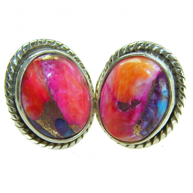 My heart Genuine Oyster Turquoise .925 Sterling Silver handcrafted Earrings