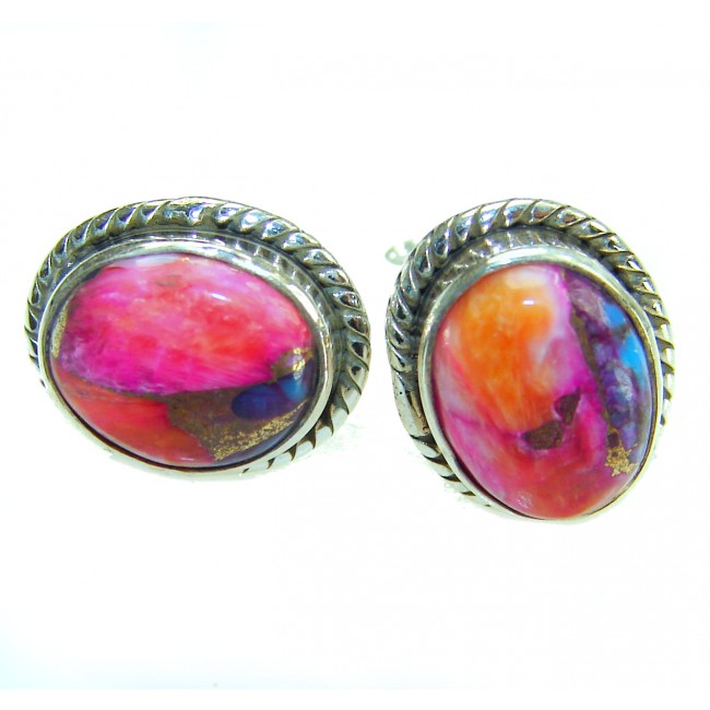 My heart Genuine Oyster Turquoise .925 Sterling Silver handcrafted Earrings