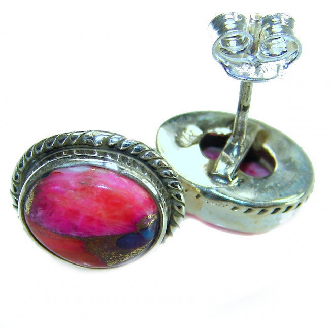 My heart Genuine Oyster Turquoise .925 Sterling Silver handcrafted Earrings