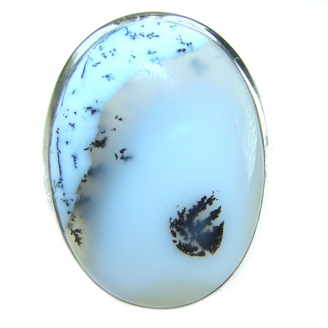 LARGE Top Quality Dendritic Agate .925 Sterling Silver handcrafted Ring s. 9 3/4