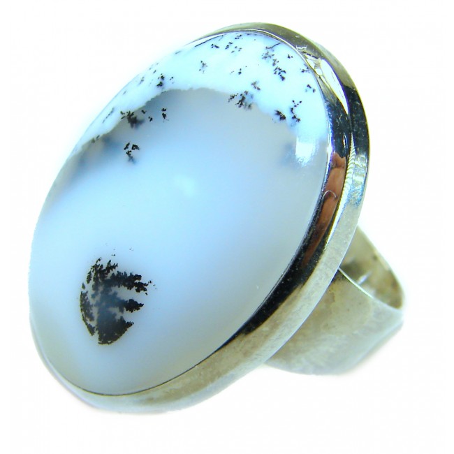 LARGE Top Quality Dendritic Agate .925 Sterling Silver handcrafted Ring s. 9 3/4