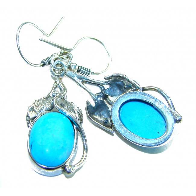 Great authentic Sleeping Beauty Turquoise .925 Sterling Silver handcrafted Earrings