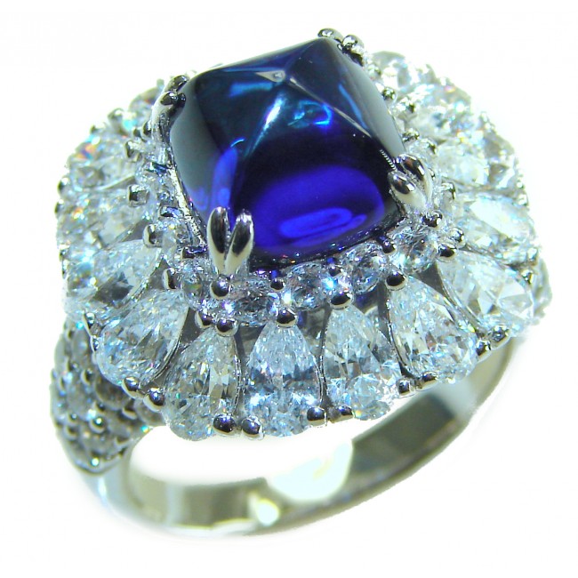 Born to Glam 5.2 carat natural Tanzanite .925 Sterling Silver Perfectly handcrafted Ring s. 7 1/4