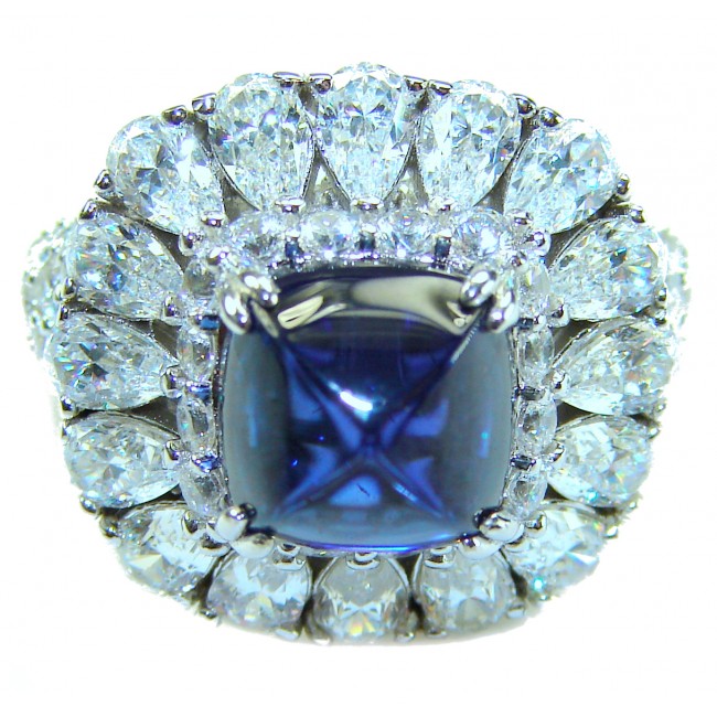 Born to Glam 5.2 carat natural Tanzanite .925 Sterling Silver Perfectly handcrafted Ring s. 7 1/4