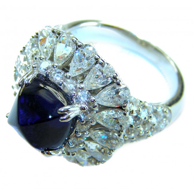 Born to Glam 5.2 carat natural Tanzanite .925 Sterling Silver Perfectly handcrafted Ring s. 7 1/4