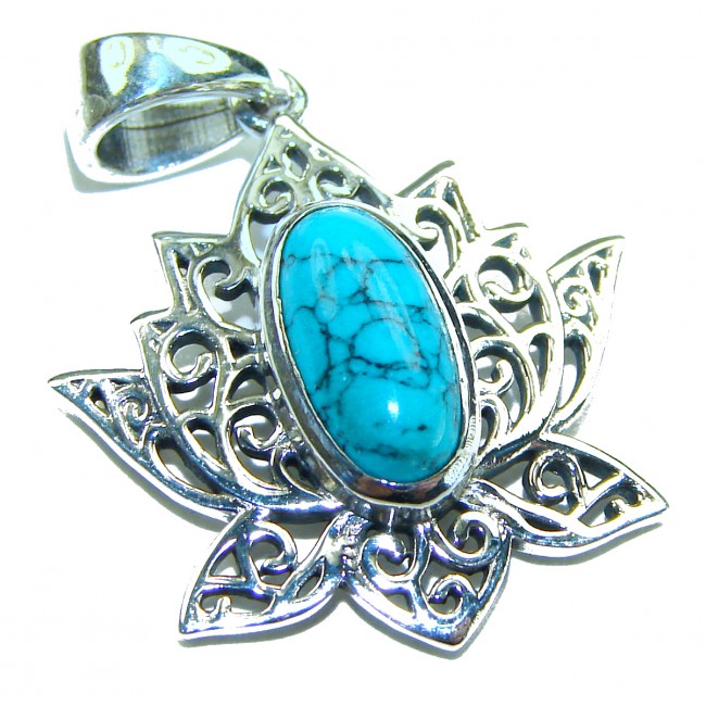 Arizona Beauty Natural Natural Turquoise .925 Sterling Silver handmade pendant