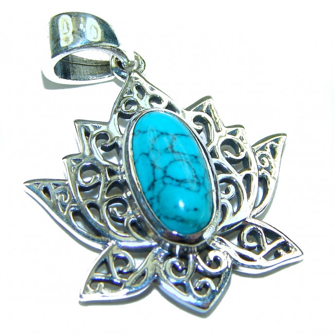 Arizona Beauty Natural Natural Turquoise .925 Sterling Silver handmade pendant