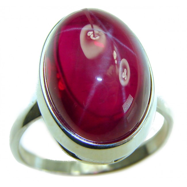 Bella Rosa Genuine 10.5 CARAT Star Ruby .925 Sterling Silver Large Statement Ring size 10 1/4