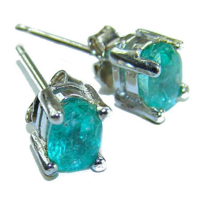 Atlantica 1.7 carat Aquamarine .925 Sterling Silver Handcrafted Statement earrings