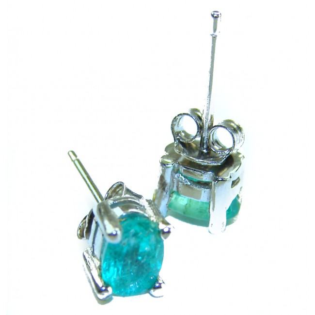 Atlantica 1.7 carat Aquamarine .925 Sterling Silver Handcrafted Statement earrings