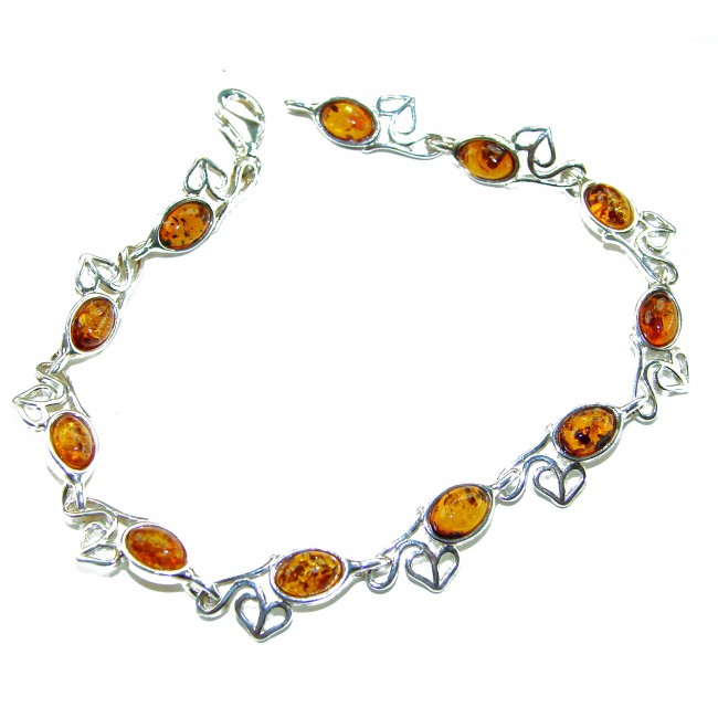 Excellent quality Baltic Amber .925 Sterling Silver entirely handcrafted Bracelet