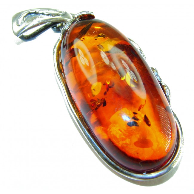 Prehistoric Authentic Baltic Amber .925 Sterling Silver beautifully handcrafted Pendant