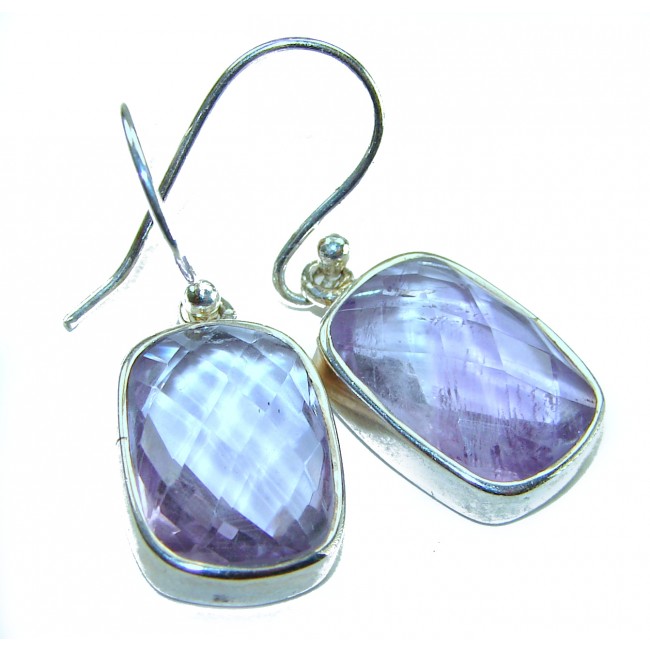 Lavender Fields 14.2 carat Pink Amethyst .925 Sterling Silver handcrafted Statement earrings