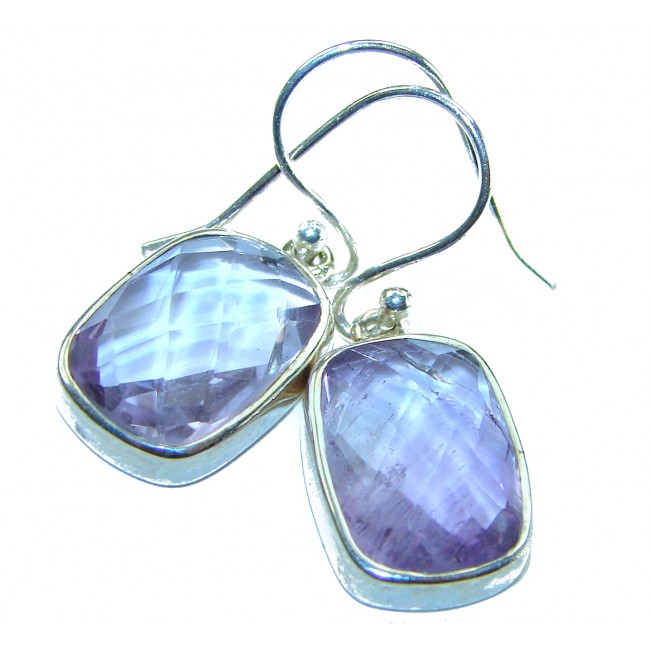 Lavender Fields 14.2 carat Pink Amethyst .925 Sterling Silver handcrafted Statement earrings