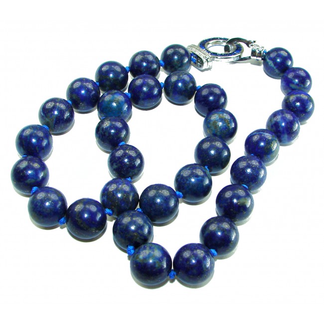 Boho Style 105.2 grams Lapis Lazuli .925 Sterling Silver handmade necklace