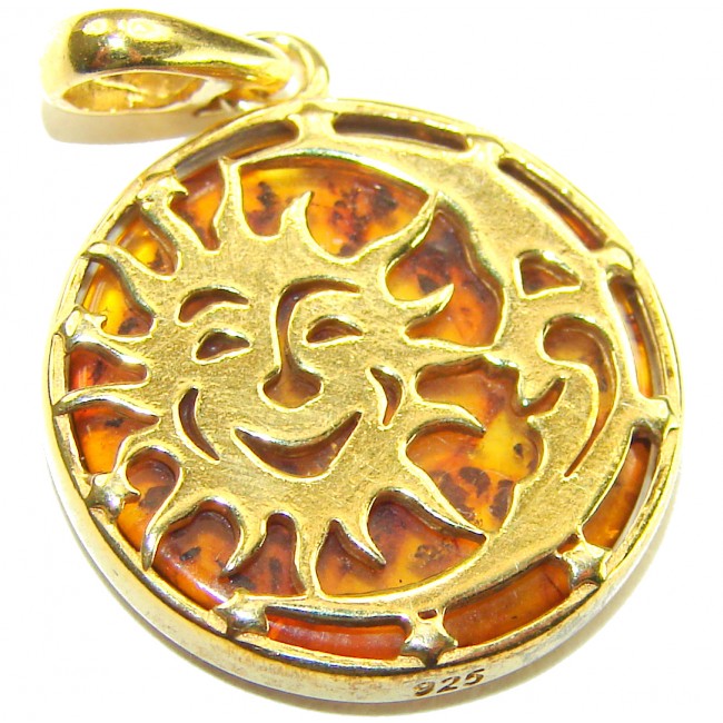 Perfect Balance Prehistoric Authentic Baltic Amber .925 Sterling Silver beautifully handcrafted Pendant