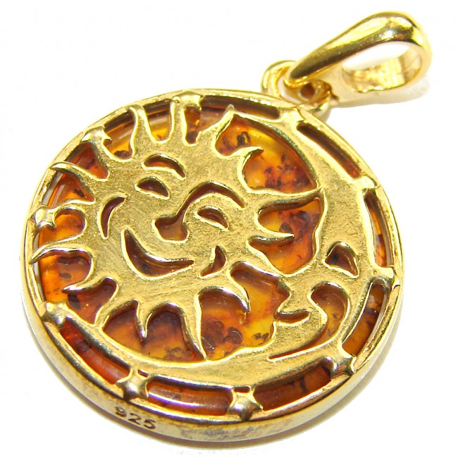 Perfect Balance Prehistoric Authentic Baltic Amber .925 Sterling Silver beautifully handcrafted Pendant