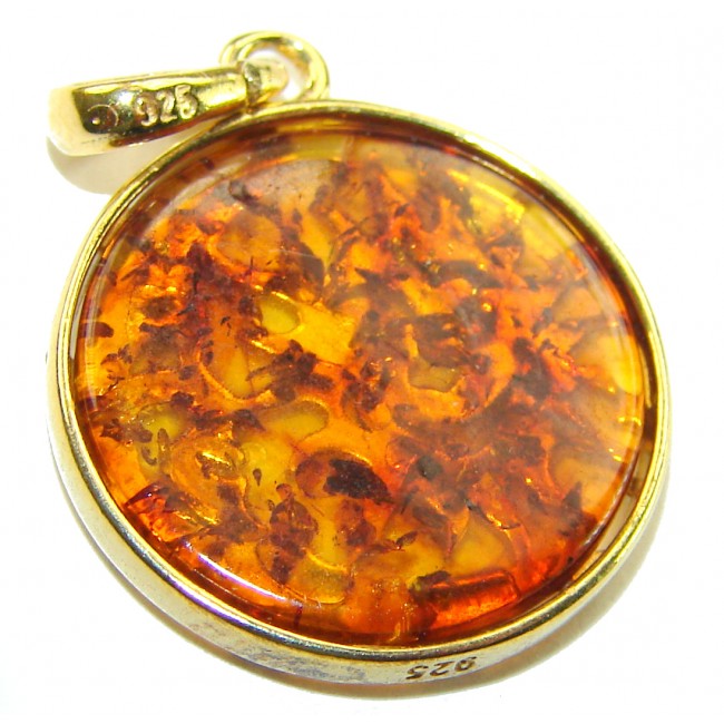 Perfect Balance Prehistoric Authentic Baltic Amber .925 Sterling Silver beautifully handcrafted Pendant