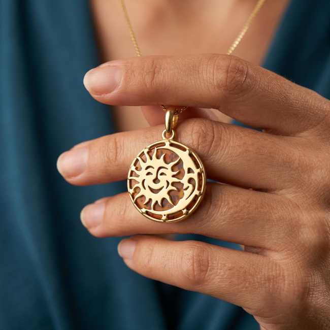 Perfect Balance Prehistoric Authentic Baltic Amber .925 Sterling Silver beautifully handcrafted Pendant