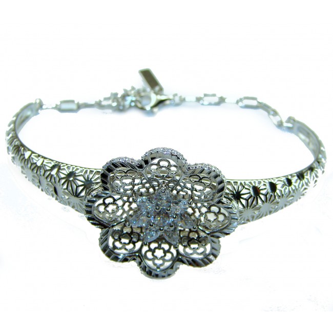 Casablanca - authentic 3.2 carat White topaz .925 Sterling Silver Bracelet - photo 2