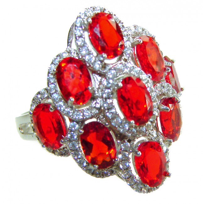 Exotic Beauty oval cut 17.5 carat Volcanic Helenite .925 Sterling Silver handmade Ring s. 8