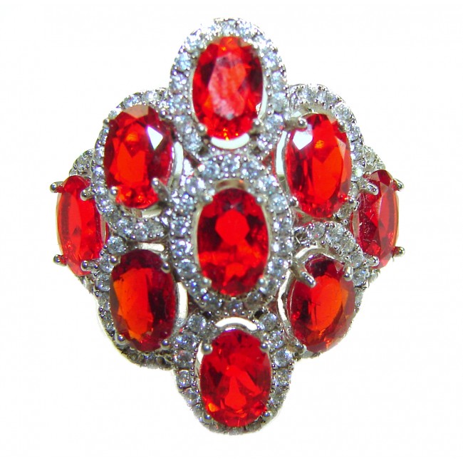 Exotic Beauty oval cut 17.5 carat Volcanic Helenite .925 Sterling Silver handmade Ring s. 8