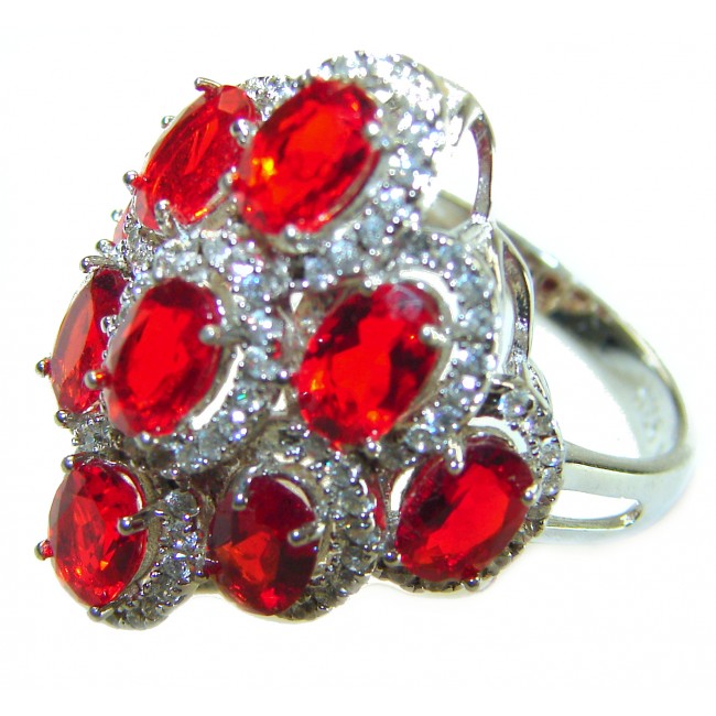 Exotic Beauty oval cut 17.5 carat Volcanic Helenite .925 Sterling Silver handmade Ring s. 8