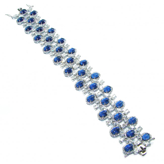 Real Gift of Nature 55.5 carat Authentic African Kyanite .928 Sterling Silver handcrafted Bracelet