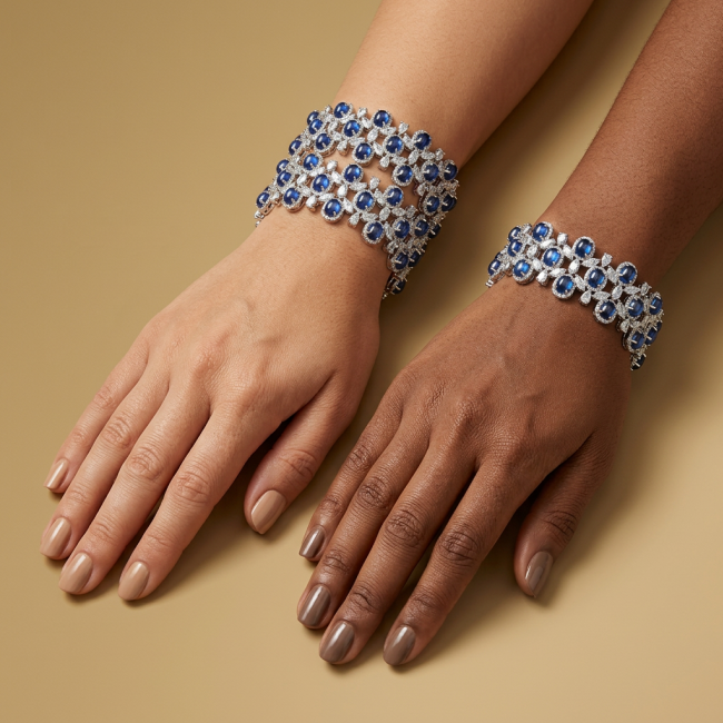 Real Gift of Nature 55.5 carat Authentic African Kyanite .928 Sterling Silver handcrafted Bracelet