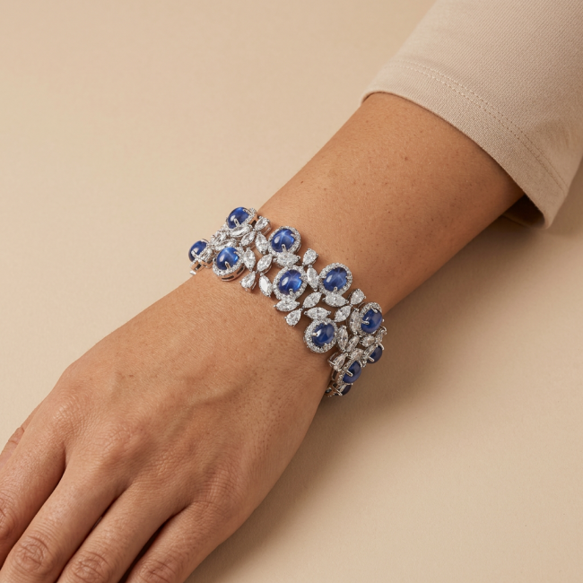 Real Gift of Nature 55.5 carat Authentic African Kyanite .928 Sterling Silver handcrafted Bracelet