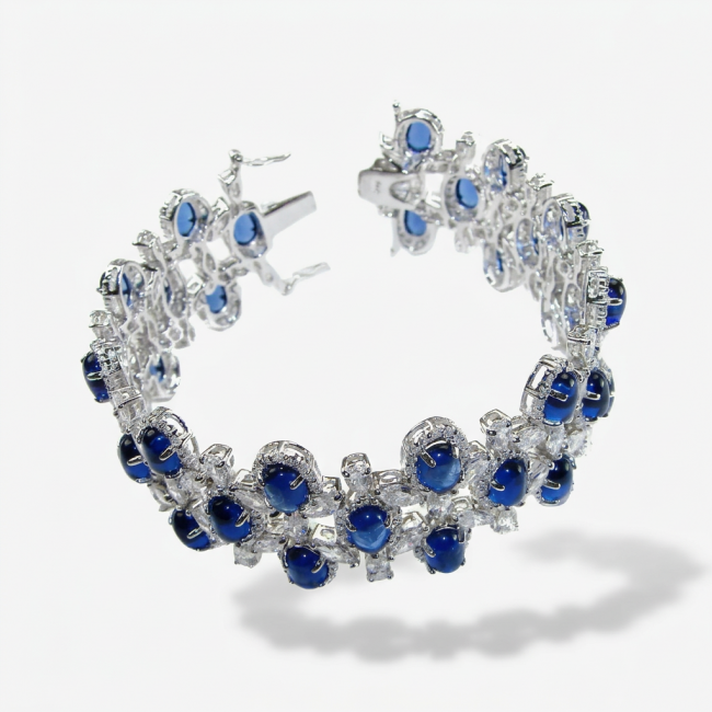 Real Gift of Nature 55.5 carat Authentic African Kyanite .928 Sterling Silver handcrafted Bracelet