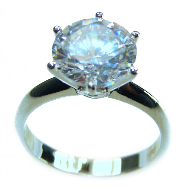 Precious 5.5 carat White Topaz .925 Sterling Silver ring size 5 1/4