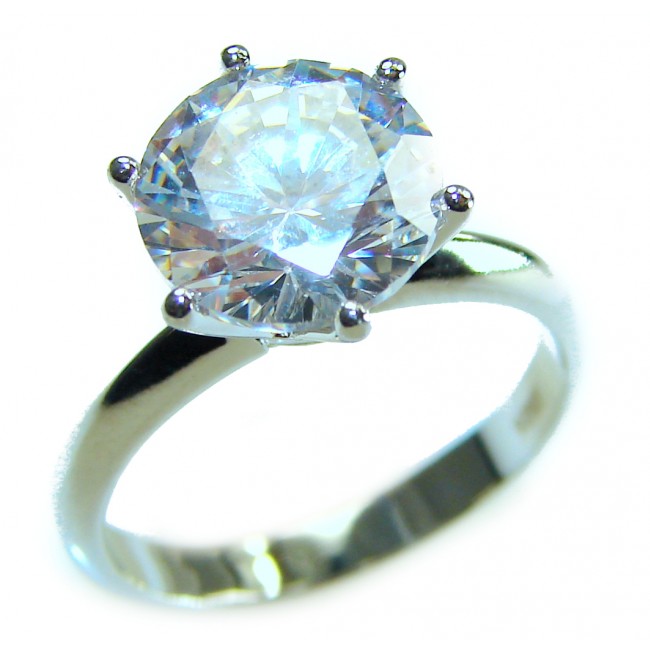 Precious 5.5 carat White Topaz .925 Sterling Silver ring size 5 1/4