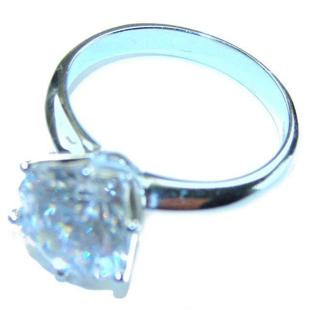 Precious 5.5 carat White Topaz .925 Sterling Silver ring size 5 1/4