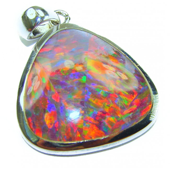 Kaleidopscop 19.5 carat Australian Doublet Opal .925 Sterling Silver handcrafted pendant