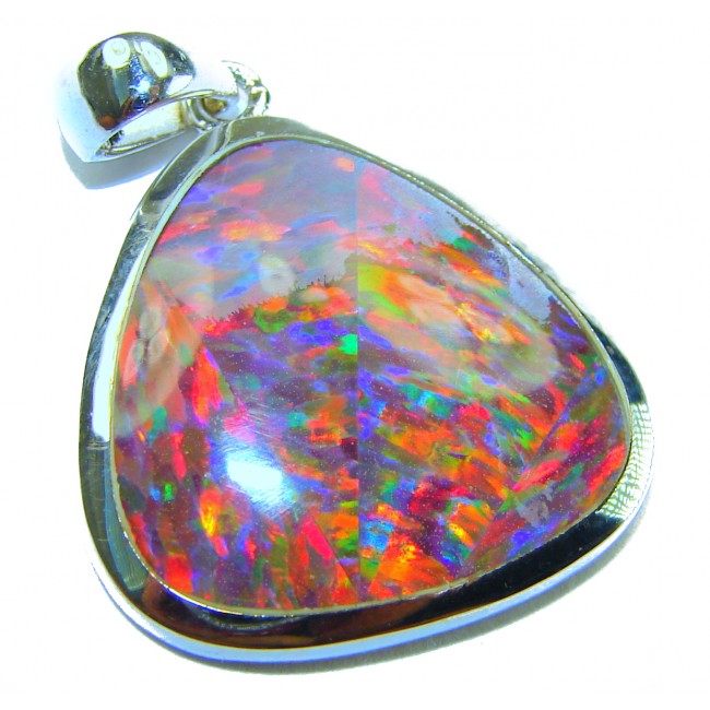Kaleidopscop 19.5 carat Australian Doublet Opal .925 Sterling Silver handcrafted pendant