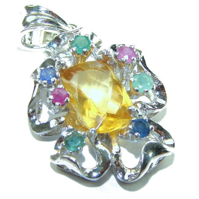 Costa del Sol 10.8 carat Citrine .925 Sterling Silver handcrafted Statement pendant