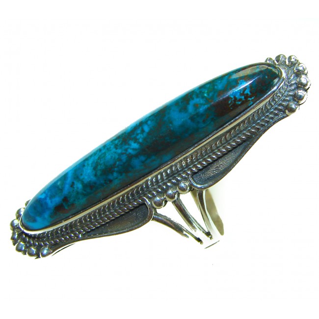 Rare authentic Turquoise .925 Sterling Silver handcrafted Large ring; s. 6