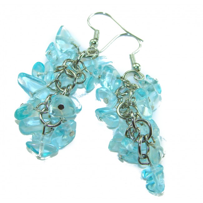Authentic 22.7 carat Aquamarine .925 Sterling Silver handcrafted earrings