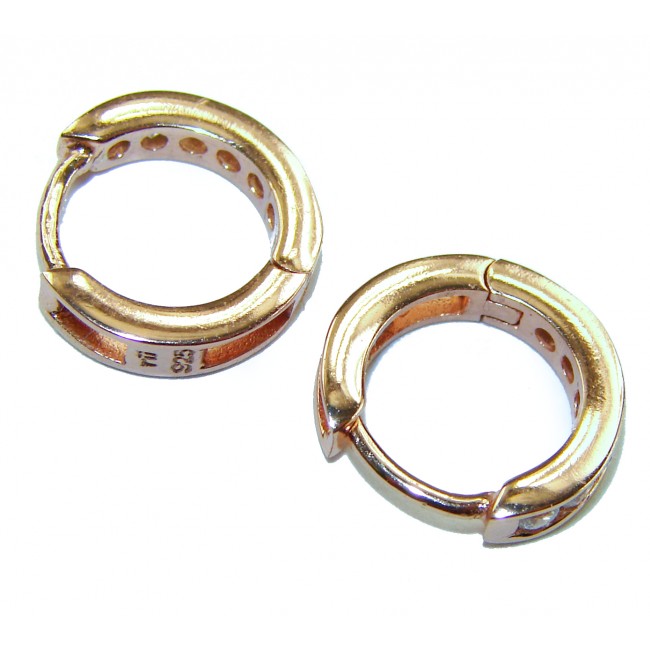 0.5 carat Cute .925 Sterling Silver dipped in Rose Gold handmade Hoop Earrings - photo 1