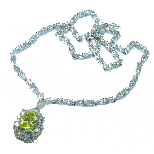 Luxurious Golden - 6.5 carat yellow Montana Sapphire .925 Sterling Silver handcrafted Statement Necklace - photo 2