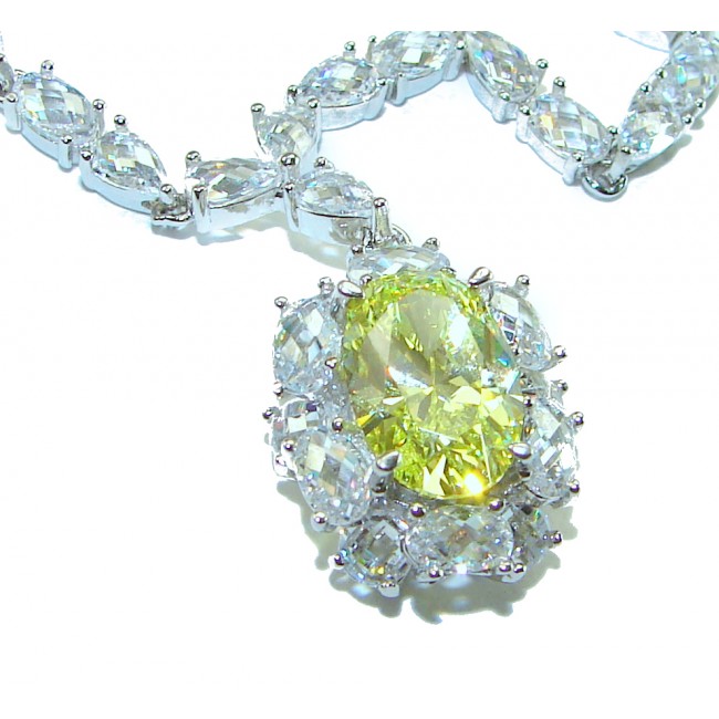 Luxurious Golden - 6.5 carat yellow Montana Sapphire .925 Sterling Silver handcrafted Statement Necklace - photo 1