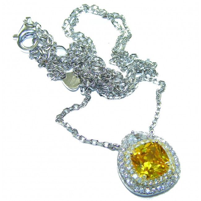 Luxurious Golden - 6.5 carat yellow Montana Sapphire .925 Sterling Silver handcrafted Statement Necklace