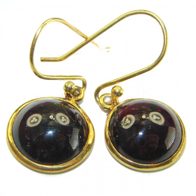 Elizabeth Authentic 8.2 carat Garnet 14K Gold over .925 Sterling Silver brilliantly handcrafted earrings