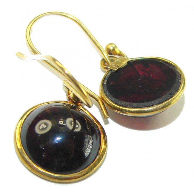 Elizabeth Authentic 8.2 carat Garnet 14K Gold over .925 Sterling Silver brilliantly handcrafted earrings